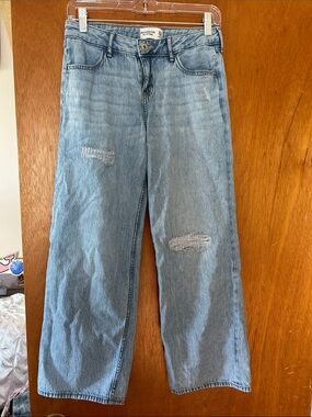 Abercrombie Kids Light Blue Wide-Leg Jeans